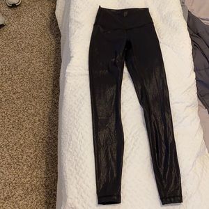 Lululemon Wunder Under Faux Leather Black leggings